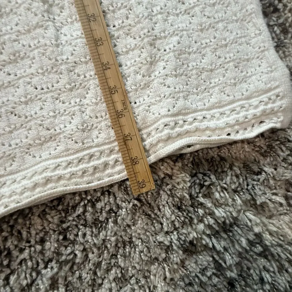 Inc International Concepts White Eyelet Crochet Side Slit Pull On Midi Skirt M - Picture 11 of 11